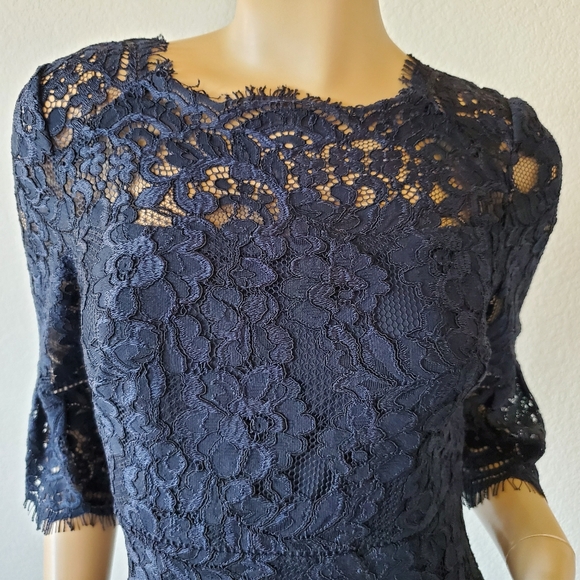 HOBBS VANESSA PENCIL DRESS NAVY LACE SIZE US 4 NWT - Picture 13 of 16